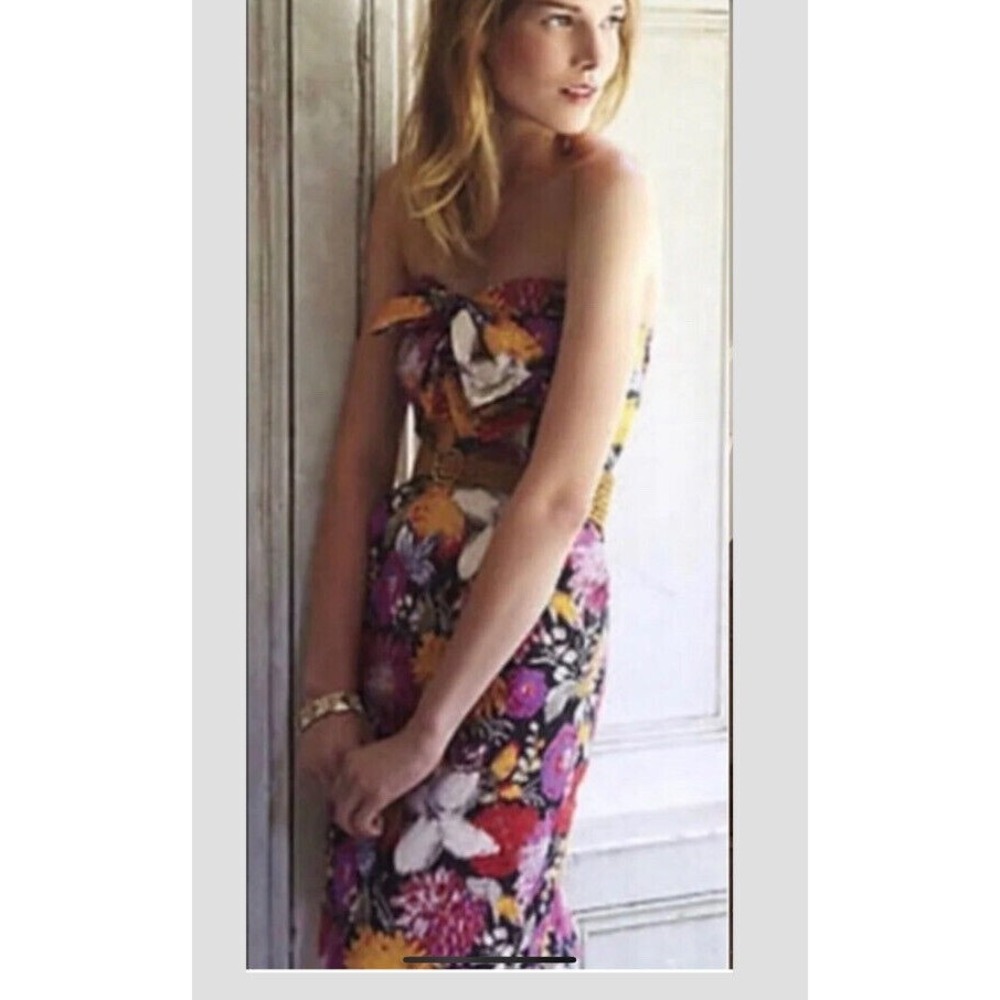 Anthropologie Moulinette Soeurs Strapless Dress Womens 4 Colorful Cocktail Party